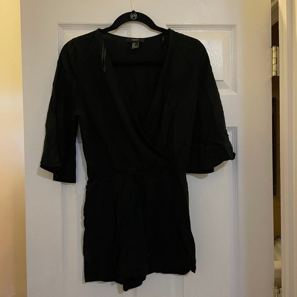 Forever 21 black mini romper, size S
